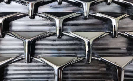 Abstract Background and Texture of A Car Front Radiator Grillの写真素材