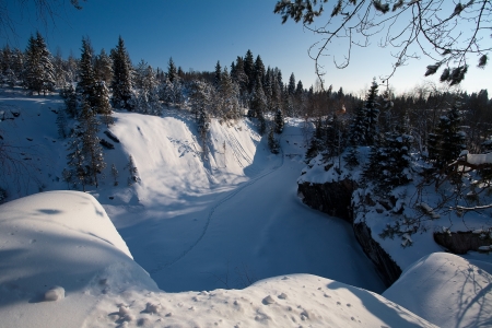 Marble quarry in Ruskeala, Kareliaの写真素材