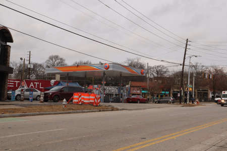 Atlanta, Ga / USA - 02 25 20: Urban scene at Little Five Points in Atlanta