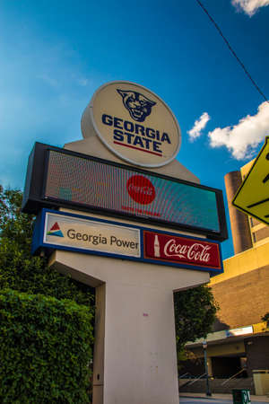 Atlanta, Ga / USA - 05 30 20: Georgia State digital sign and logoのeditorial素材