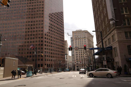 Atlanta, Ga / USA - 02 25 20: Busy downtown area