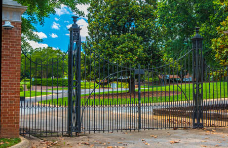Atlanta, Ga / USA - 05 31 20: Locked secure gate at the Governors mansionのeditorial素材