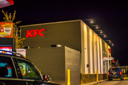 Augusta, Ga USA - 12 02 20: KFC Kentucky Fried Chicken back drive thru