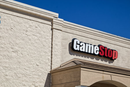 Augusta, Ga USA - 03 04 21: Game Stop retail store sign - Robert C Daniel Parkwayのeditorial素材