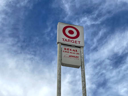 Augusta, Ga USA - 04 30 21: Target retail store tall street sign seen from interstate 20のeditorial素材