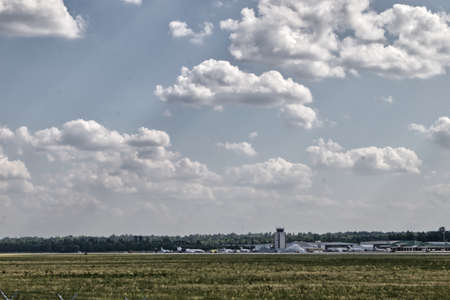 Augusta, Ga USA - 05 27 21: Daniel Field Airport in Augusta on Highland Ave Landscape view jets and hangersのeditorial素材