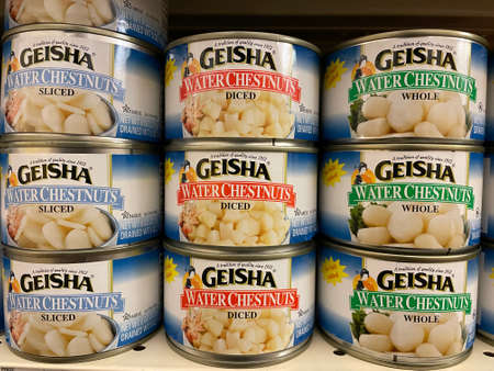 Columbia County, Ga USA - 12 01 21: Geisha Water chestnuts variety