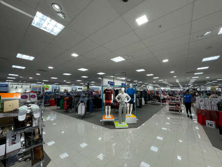 Evans, Ga USA - 12 03 21: Belk retail store interior holiday decor