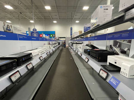 Augusta, Ga USA - 12 05 21: Best Buy retail electronics store interior