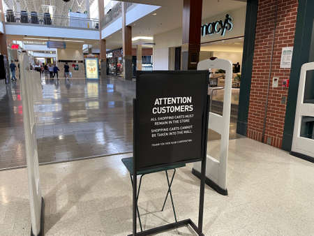 Augusta, Ga USA - 12 04 21: Dicks Sporting Goods retail store interior in the Augusta Mall