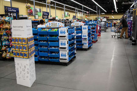 Columbia County, Ga USA - 07 28 21: Walmart neighborhood market retail store