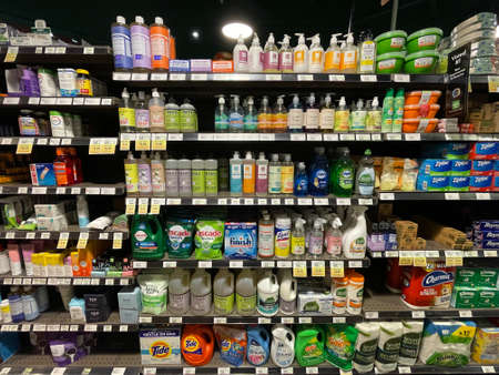 Augusta, Ga USA - 12 19 21: Fresh Market retail grocery store interior holidays