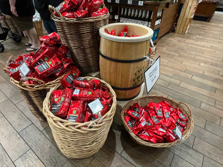 Augusta, Ga USA - 12 19 21: Fresh Market retail grocery store interior holidays