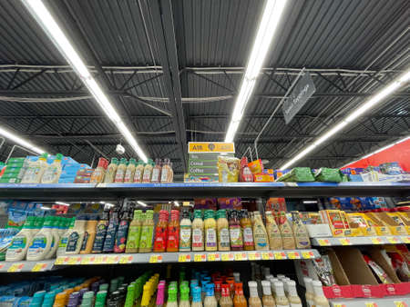 Martinez, Ga USA - 12 23 21: Walmart retail grocery store interiorのeditorial素材