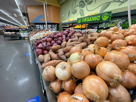 Martinez, Ga USA - 12 23 21: Kroger retail store interior Christmas Eve on Columbia Roadのeditorial素材