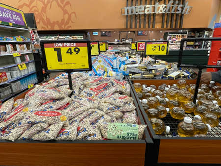 Martinez, Ga USA - 12 23 21: Kroger retail store interior Christmas Eve on Columbia Road