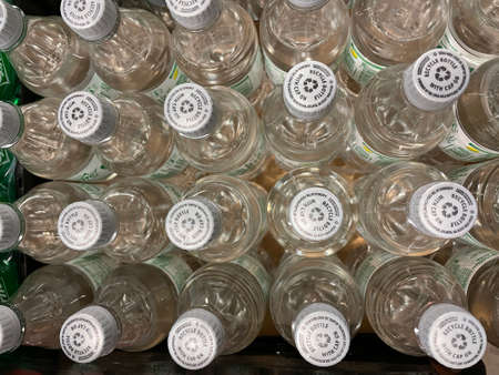 Grovetown, Ga USA 01 01 22: Drinks in a retail grocery store bottle top viewのeditorial素材