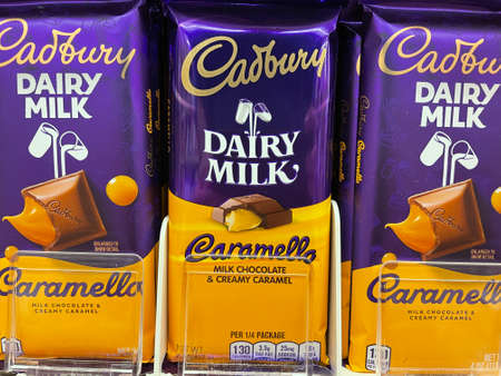 Grovetown, Ga USA - 04 20 22: Retail store products Cadbury candy bars