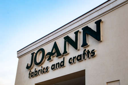 Augusta, Ga USA - 07 25 21: Joann fabrics and crafts retail store building sign