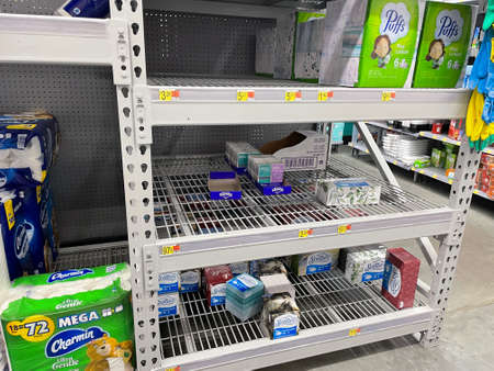 Grovetown, Ga USA - 05 20 22: Walmart retail store interior empty section