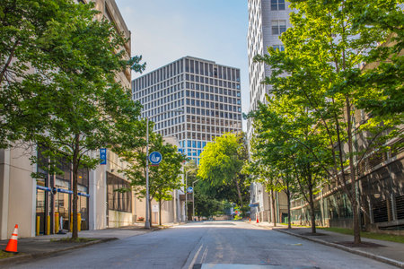Atlanta, Ga USA - 05 30 20: An empty downtown Atlanta street during the covid-19 pandemicのeditorial素材