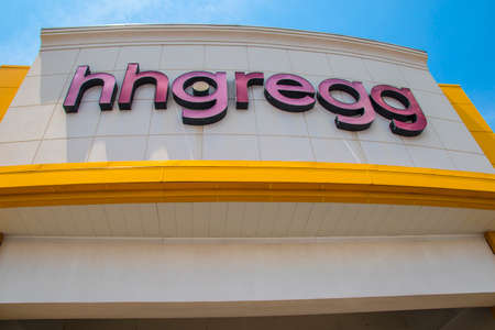 Gwinnett County, Ga USA - 07 05 20: HHgreg retail store entrance Scewnic Hwy
