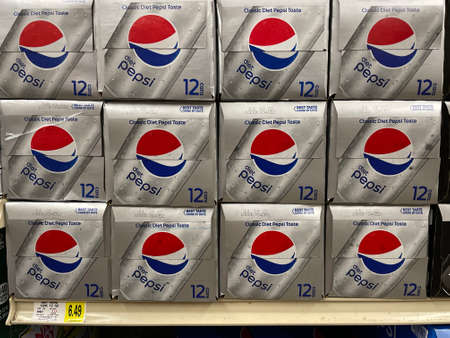 Hephzibah, Ga USA - 06 06 22: KJs IGA retail grocery store Diet Pepsi 12 pack and price