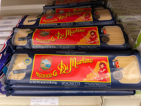 Grovetown, Ga USA - 06 25 22: Retail grocery store Pastificio G. Di Marlino pastaのeditorial素材