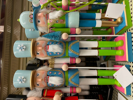 Christmas holiday Nutcracker decor green blue and white men