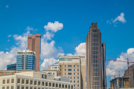 Atlanta, Ga USA - 07 15 20: Atlanta Georgia downtown Urban city landscape background with the Georgia State Universityのeditorial素材