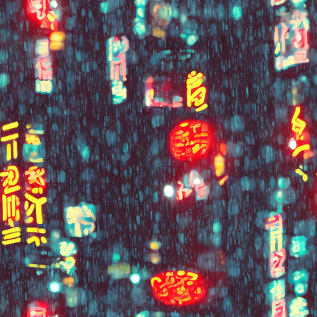 Tokyo nights illuminated lights abstract ai generated art backgroundの素材