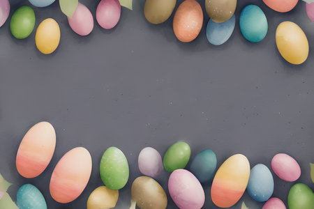Easter pastel backgrounds children story book style AI generative art holidaysの素材