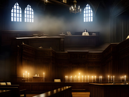 Ancient medieval courtroom AI Generative art abstract background seの素材