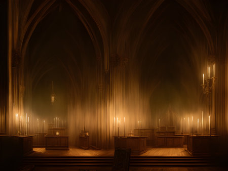 Ancient medieval courtroom AI Generative art abstract background seの素材