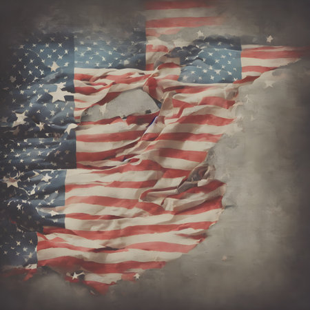 Patriotic dramatic abstract background AI generative art Memorial Day Independence Day Election message copy space sequence 151 imagesの素材