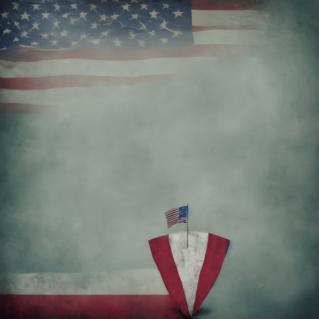 Patriotic dramatic abstract background AI generative art Memorial Day Independence Day Election message copy space sequence 151 imagesの素材