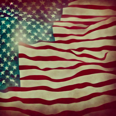 Patriotic dramatic abstract background AI generative art Memorial Day Independence Day Election message copy space sequence 151 imagesの素材