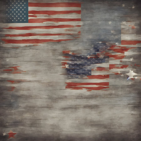 Patriotic dramatic abstract background AI generative art Memorial Day Independence Day Election message copy space sequence 151 imagesの素材