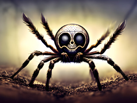 Scary spooky spider abstract AI generative art background sequenceの素材