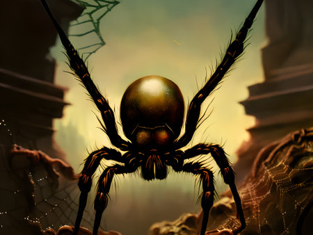 Scary spooky spider abstract AI generative art background sequenceの素材