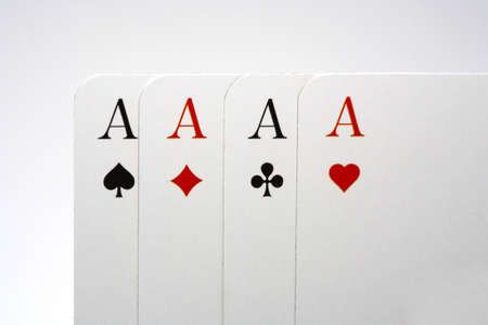 4 aces and a white backgroundの写真素材