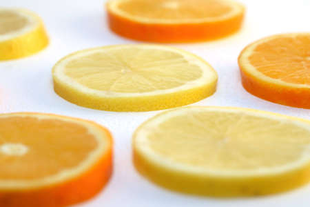 Some lemons and some orangesの写真素材