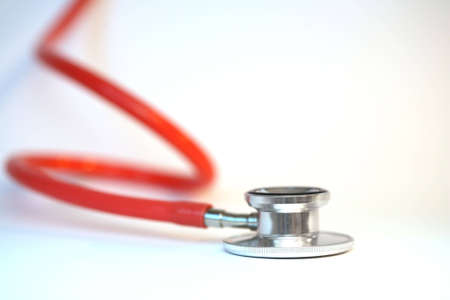 A stethoscope and a white backgroundの写真素材