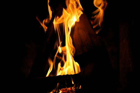 A nice fire in a fire place