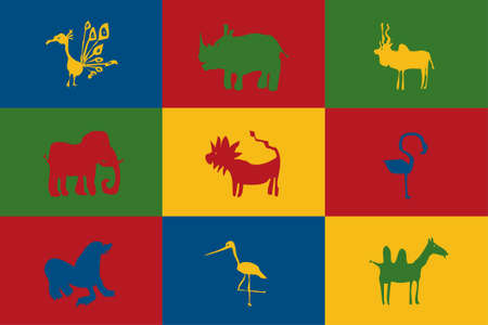 Colorful illustration of some funny animals