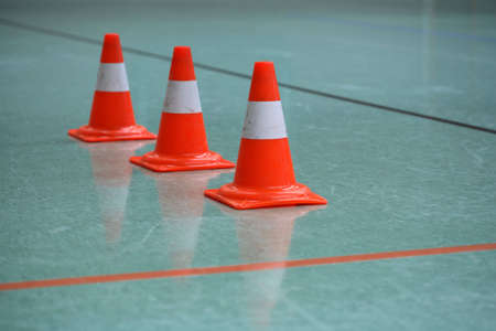 a green floor in a gymnasiumの写真素材