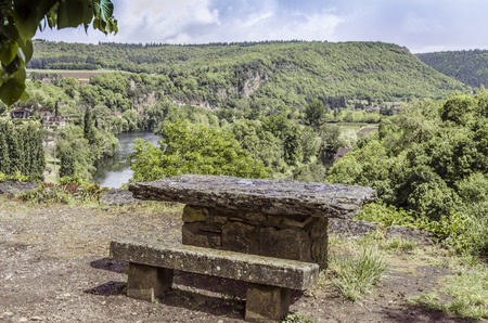 Typical landscape view of southern France in the Aveyron areaの写真素材