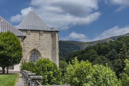 Visage of the Navarres Pyrenees from the collegiate church of Roncesvalles. Spainの写真素材