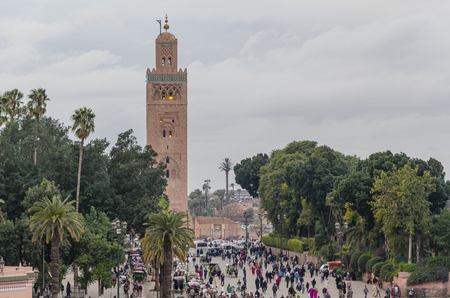 Koutoubia mosque in the main square of the city center of Marrakesh. Moroccoの写真素材