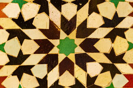 drawing of geometric decoration in tiles typical of morocco. marrakeshの写真素材